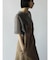 アシメフロントデニムジャンパースカート（beige,brown）