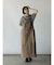 アシメフロントデニムジャンパースカート（beige,brown）
