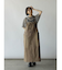 アシメフロントデニムジャンパースカート（beige,brown）