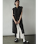 メッシュ×ツイル切替ロングジレ