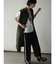 メッシュ×ツイル切替ロングジレ