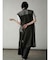 メッシュ×ツイル切替ロングジレ