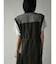 メッシュ×ツイル切替ロングジレ