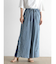 配色デザインテンセルデニムワイドパンツ