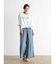 配色デザインテンセルデニムワイドパンツ