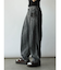 コットンセルロースブラックデニムタックパンツ