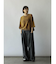 コットンセルロースブラックデニムタックパンツ
