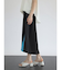 配色ニットスリットスカート