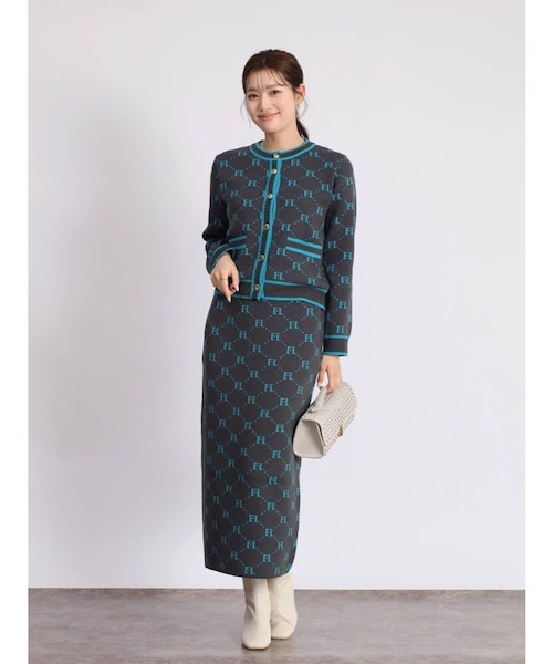 新品モラビト モノグラムニットスカート 新品モラビトMORABITO