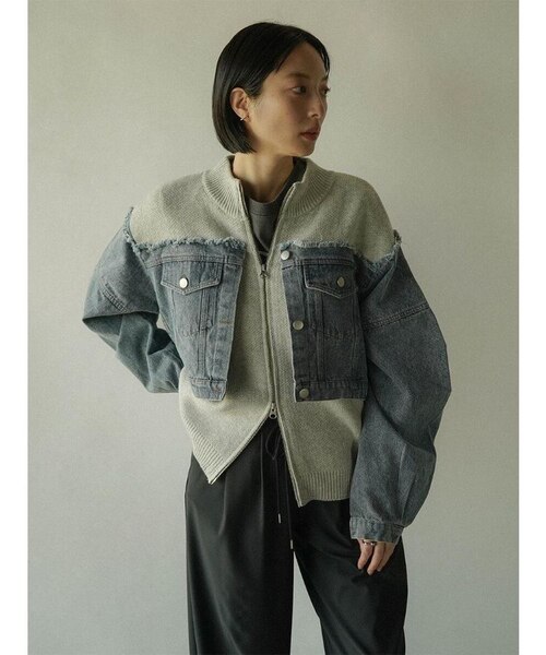 デニムドッキングジップアップブルゾン｜メドックの通販｜&mall