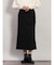 フェイクスエード×リブIラインスカート