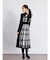 アートチェックバックリボンニットワンピ