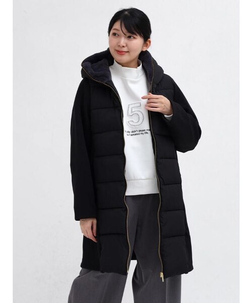 フェイクファーフードロングコート｜メドックの通販｜&mall（アンド