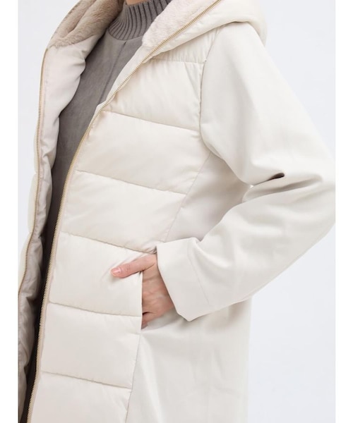 フェイクファーフードロングコート｜メドックの通販｜&mall（アンド