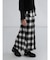 オンブレチェックフレアスカート