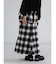 オンブレチェックフレアスカート