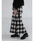 オンブレチェックフレアスカート