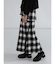 オンブレチェックフレアスカート