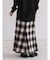 オンブレチェックフレアスカート