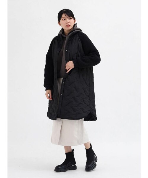 ニットスリーブロングブルゾン｜メドックの通販｜&mall（アンドモール