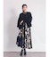 幾何学ブラウス×ニットドッキングワンピース