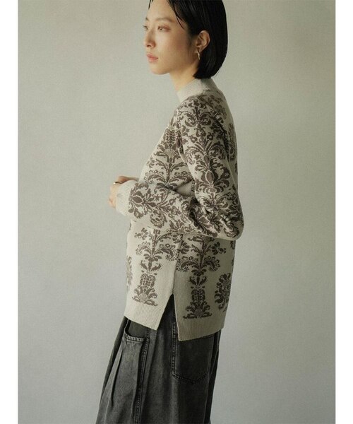 限界特価‼️ 極美品‼️ランバンコレクション　ダマスク柄ニットプルオーバー ダマスク柄ニットプルオーバー｜メドックの通販｜&mall（アンドモール