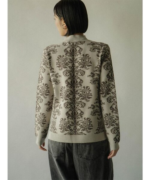 ダマスク柄ニットプルオーバー｜メドックの通販｜&mall（アンドモール