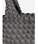ミニポーチ付き編み込みスクエアミニトート(gray・black)
