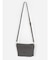 ミニポーチ付き編み込みスクエアミニトート(gray・black)