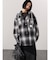 フード付きオンブレチェックシャツジャケット