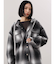 フード付きオンブレチェックシャツジャケット