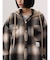 フード付きオンブレチェックシャツジャケット