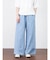 切り替えワイドデニムパンツ