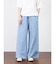 切り替えワイドデニムパンツ