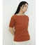 Wide rib short sleeve knit pullover