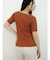 Wide rib short sleeve knit pullover