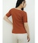 Wide rib short sleeve knit pullover