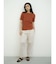 Wide rib short sleeve knit pullover