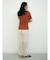 Wide rib short sleeve knit pullover