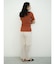 Wide rib short sleeve knit pullover