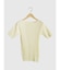 Wide rib short sleeve knit pullover