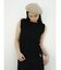 Wide rib sleeveless knit pullover