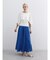 シアーコットンギャザーロングスカート