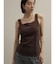 チュールトリミングリブタンクトップ