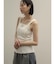 チュールトリミングリブタンクトップ