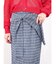 ノットデザインチェックペンシルスカート