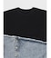 デニムドッキングアシメデザインTシャツ