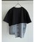 デニムドッキングアシメデザインTシャツ