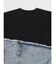 デニムドッキングアシメデザインTシャツ