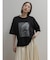 ビーズアクセントリーフプリントTシャツ